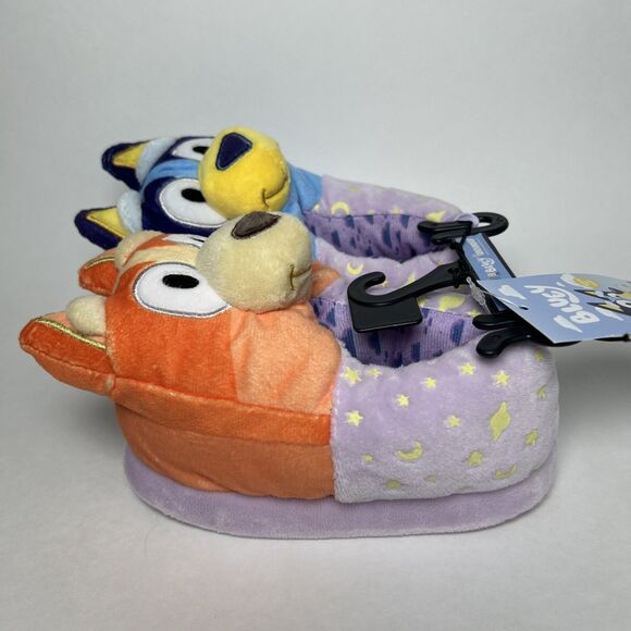NWT Bluey Kids Size 7/8 Glow in The Dark Slipper Warm Bluey & Bingo - Picture 5 of 7
